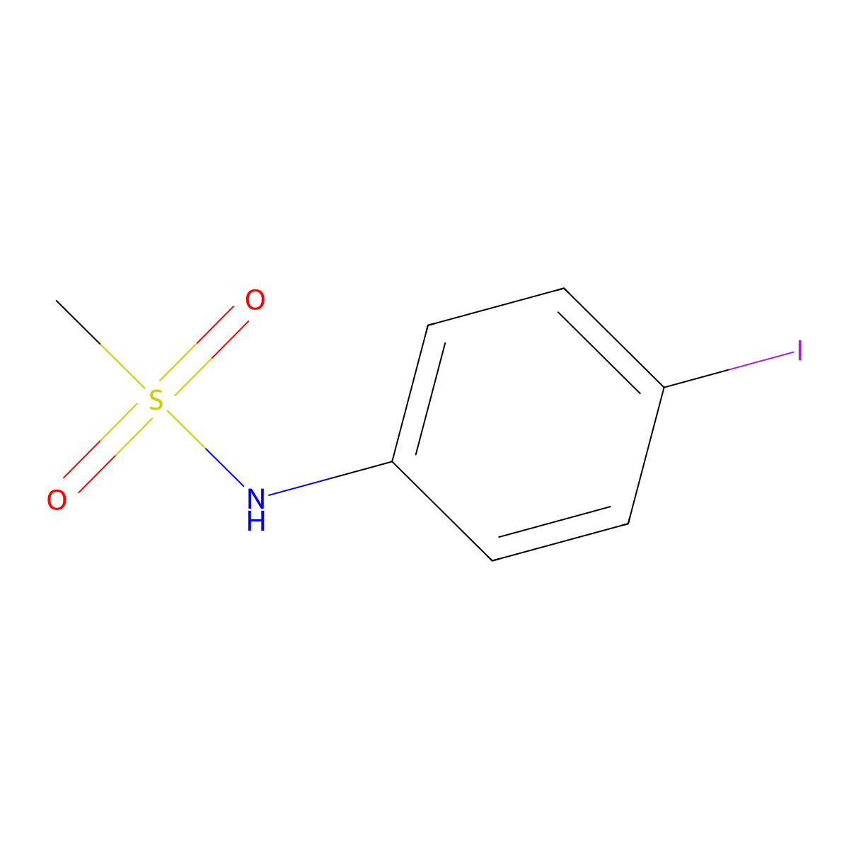 N-(4-iodophenyl)methanesulfonamide molecular structure, CAS 102294-59-7