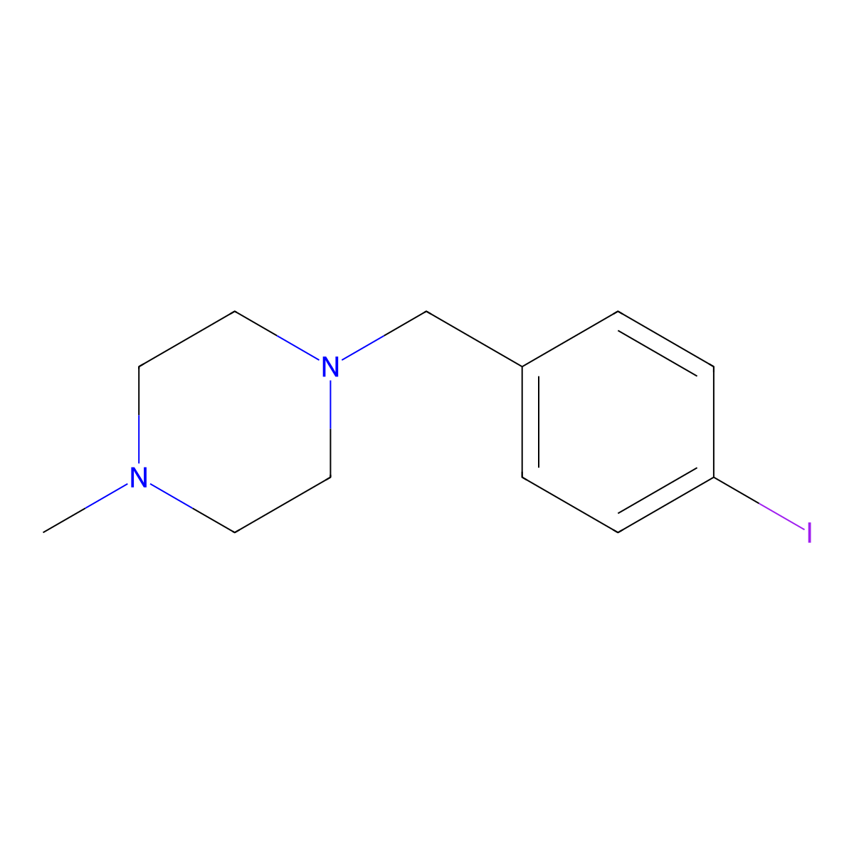 1-(4-Iodobenzyl)-4-methylpiperazine molecular structure, CAS 102294-97-3