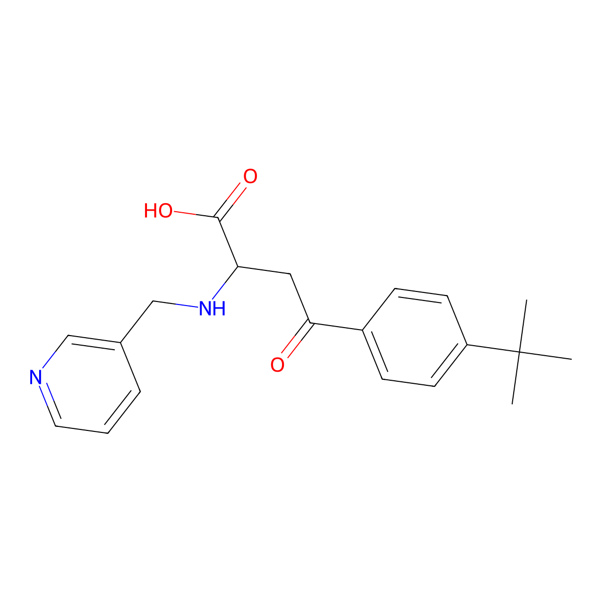4-(4-(Tert-butyl)phenyl)-4-oxo-2-((3-pyridylmethyl)amino)butanoic acid molecular structure, CAS 1022943-75-4