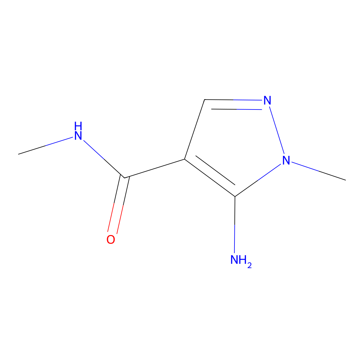 5-Amino-N,1-dimethyl-1H-pyrazole-4-carboxamide molecular structure, CAS 1022962-66-8
