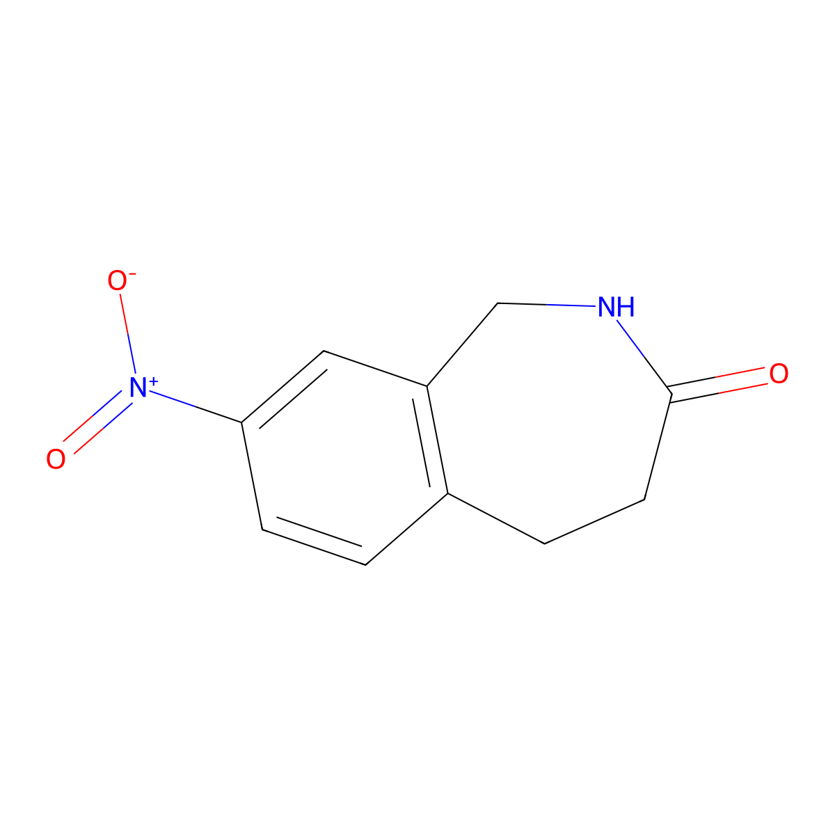 8-Nitro-1,2,4,5-tetrahydro-benzo[c]azepin-3-one molecular structure, CAS 1022964-42-6