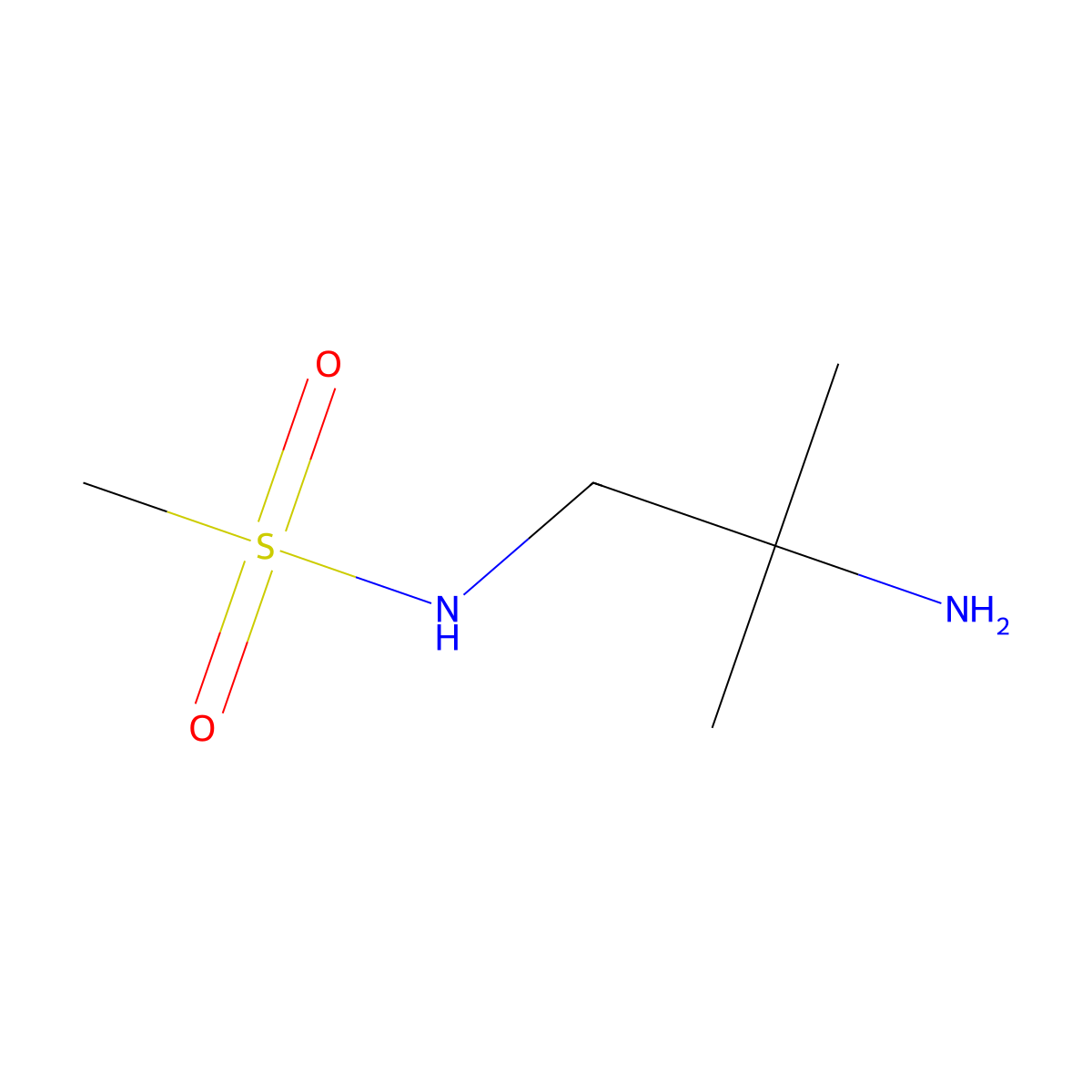 N-(2-amino-2-methylpropyl)methanesulfonamide molecular structure, CAS 1022969-52-3