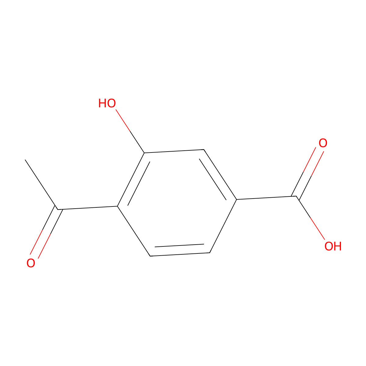 4-Acetyl-3-hydroxybenzoic acid molecular structure, CAS 102297-62-1