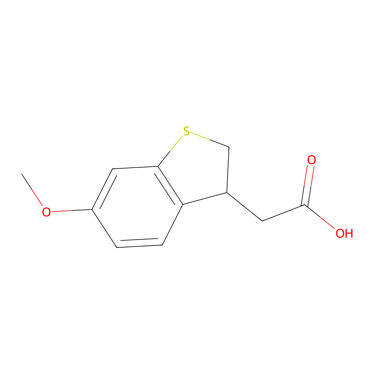 2-(6-Methoxy-2,3-dihydrobenzo[b]thiophen-3-yl)acetic acid molecular structure, CAS 1022979-95-8