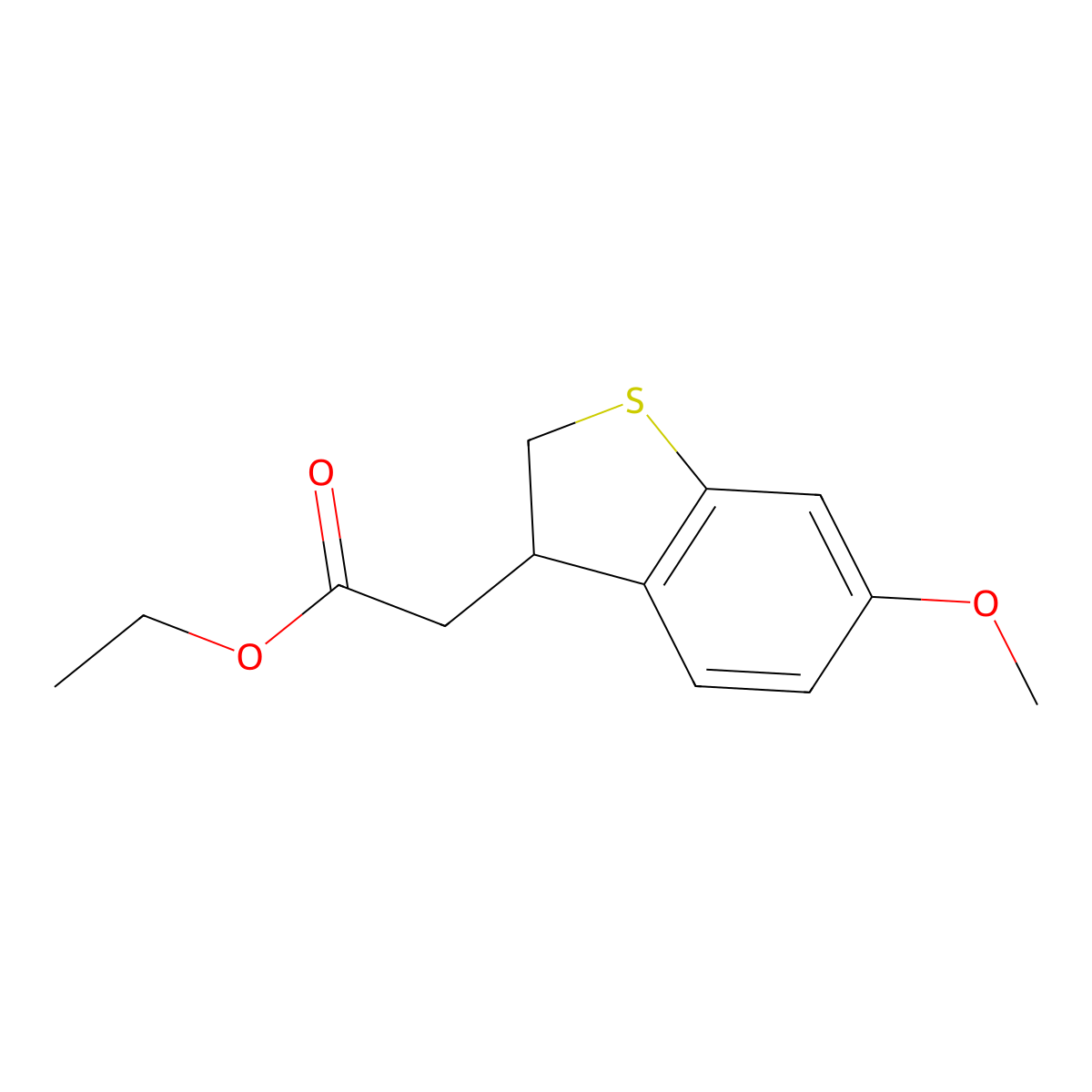 (S)-Ethyl 2-(6-methoxy-2,3-dihydrobenzo[b]thiophen-3-yl)acetate molecular structure, CAS 1022979-98-1