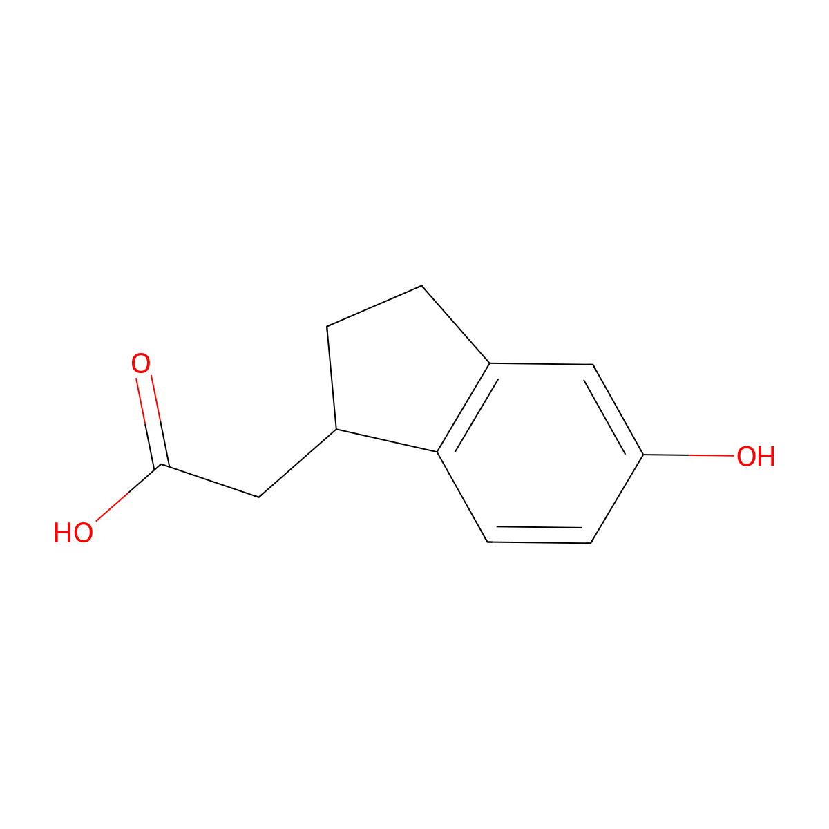 2-[(1S)-5-hydroxy-2,3-dihydro-1H-inden-1-yl]acetic acid molecular structure, CAS 1022980-05-7