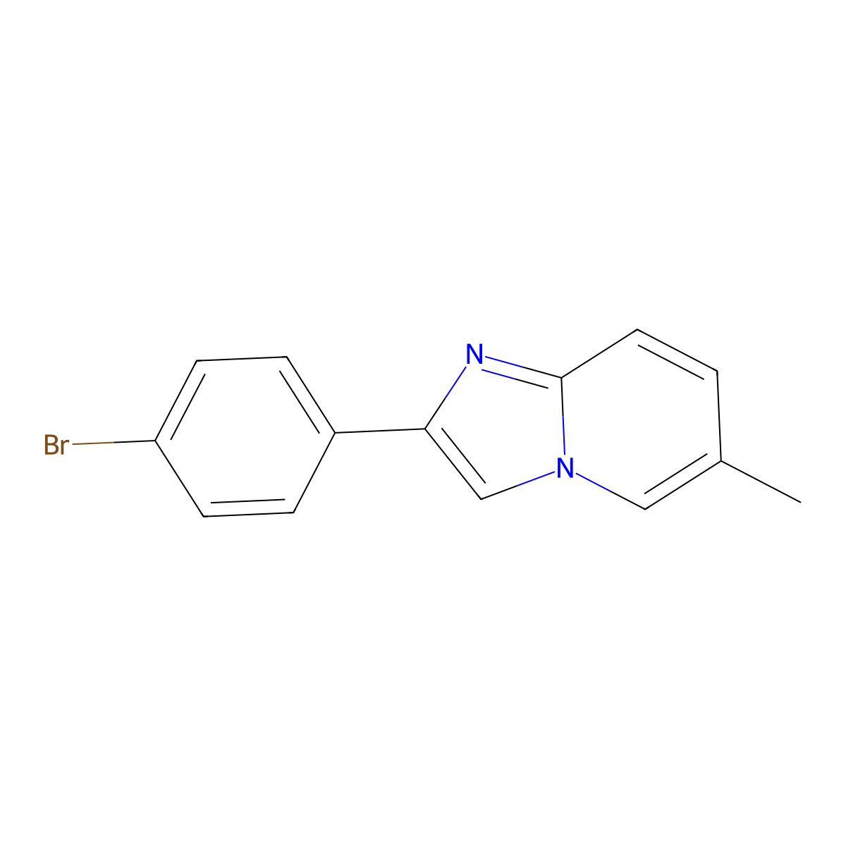 2-(4-Bromophenyl)-6-methylimidazo[1,2-a]pyridine molecular structure, CAS 1023-01-4