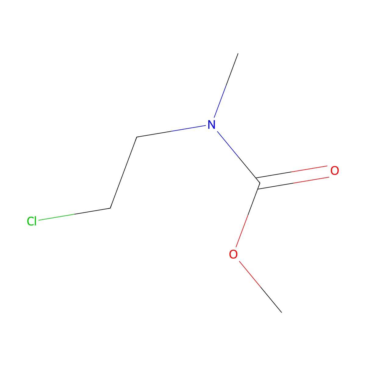 methyl N-(2-chloroethyl)-N-methylcarbamate molecular structure, CAS 10230-46-3
