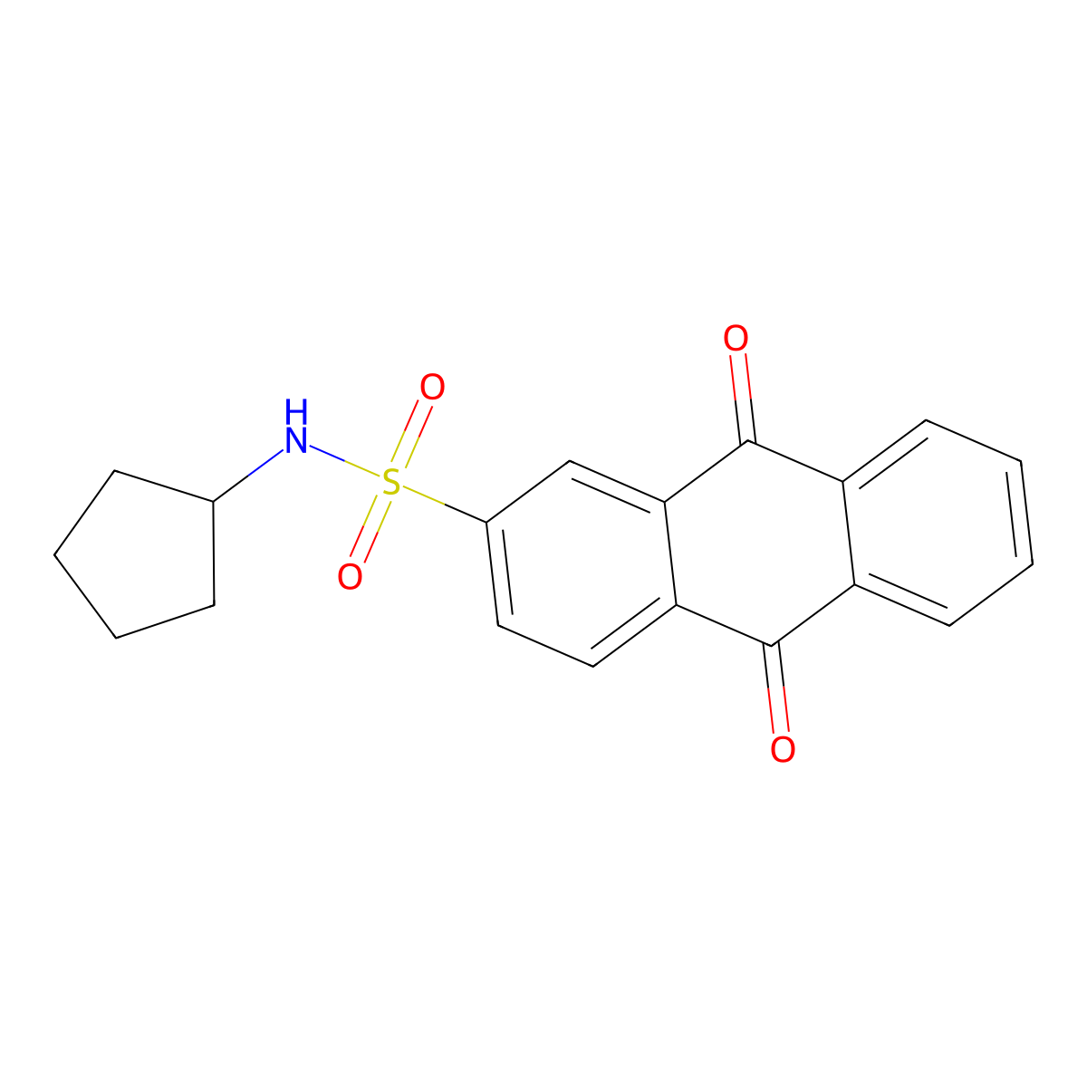 N-cyclopentyl-9,10-dioxo-9,10-dihydroanthracene-2-sulfonamide molecular structure, CAS 1023035-57-5