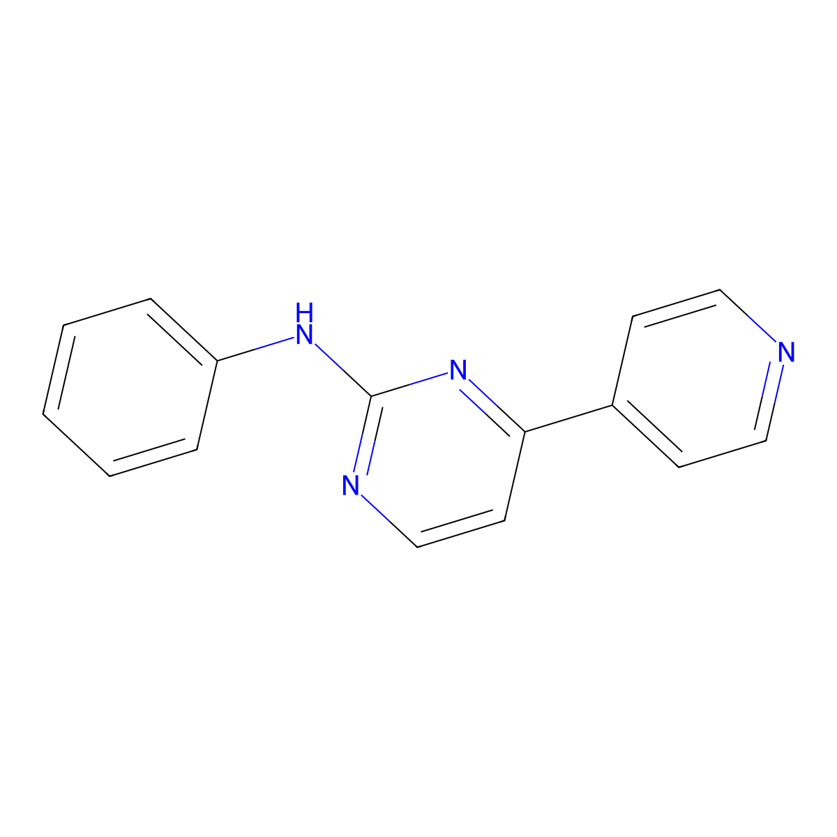 N-phenyl-4-(pyridin-4-yl)pyrimidin-2-amine molecular structure, CAS 102305-10-2