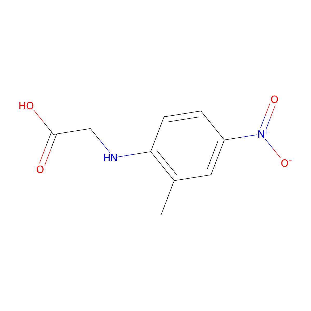2-[(2-Methyl-4-nitrophenyl)amino]acetic acid molecular structure, CAS 102308-59-8