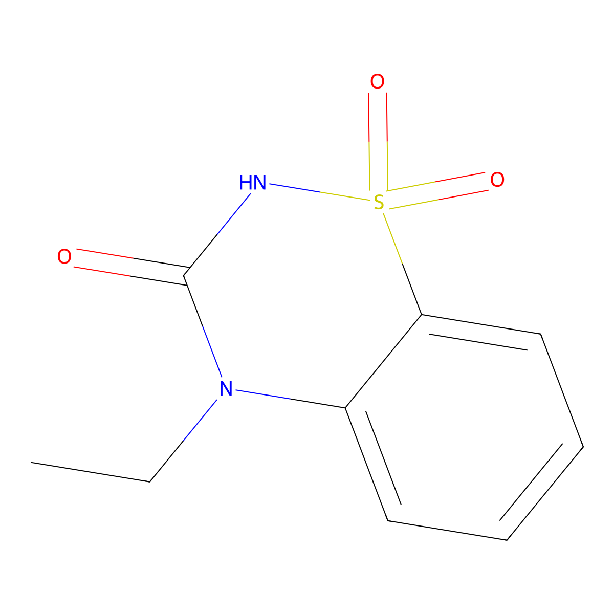 4-Ethyl-1lambda~6~,2,4-benzothiadiazine-1,1,3(2H,4H)-trione molecular structure, CAS 102308-74-7