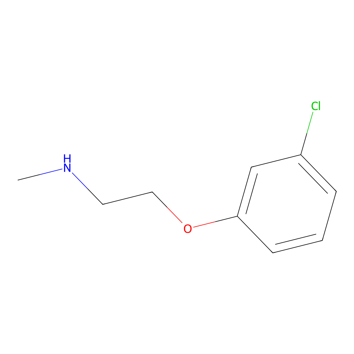 (2-(3-Chlorophenoxy)ethyl)(methyl)amine molecular structure, CAS 102308-82-7