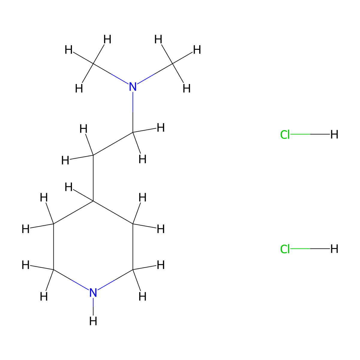 N,N-Dimethyl-2-(piperidin-4-yl)ethanamine dihydrochloride molecular structure, CAS 102308-92-9