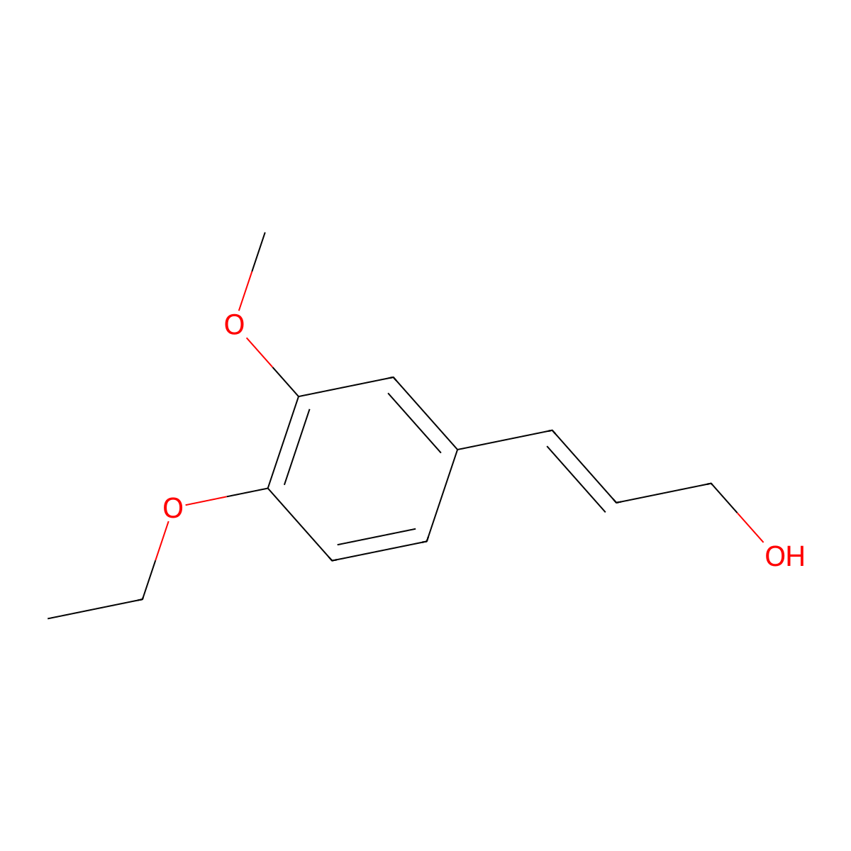 3-(4-Ethoxy-3-methoxyphenyl)-2-propen-1-ol molecular structure, CAS 10231-47-7