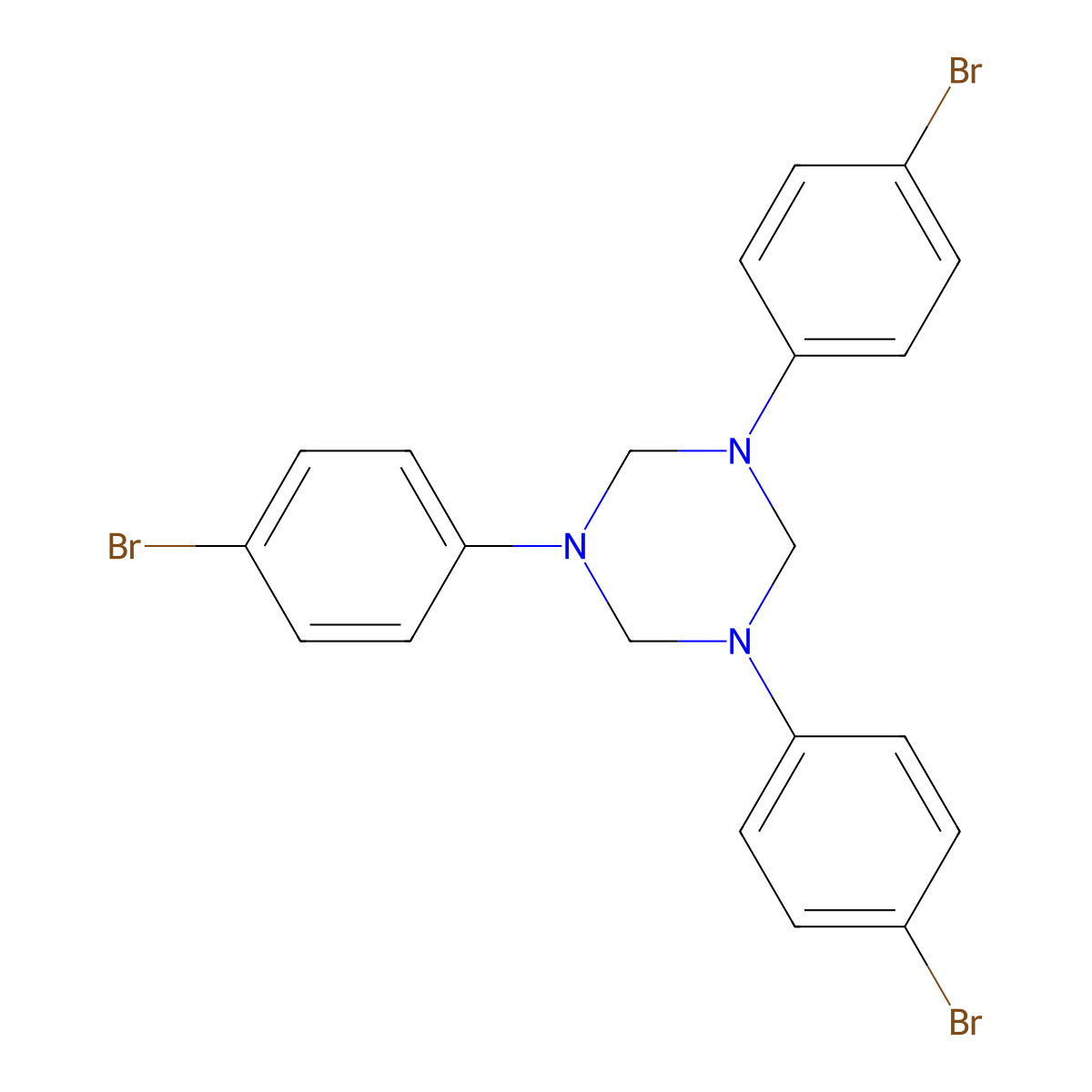 1,3,5-Triazine, 1,3,5-tris(4-bromophenyl)hexahydro- molecular structure, CAS 102310-99-6