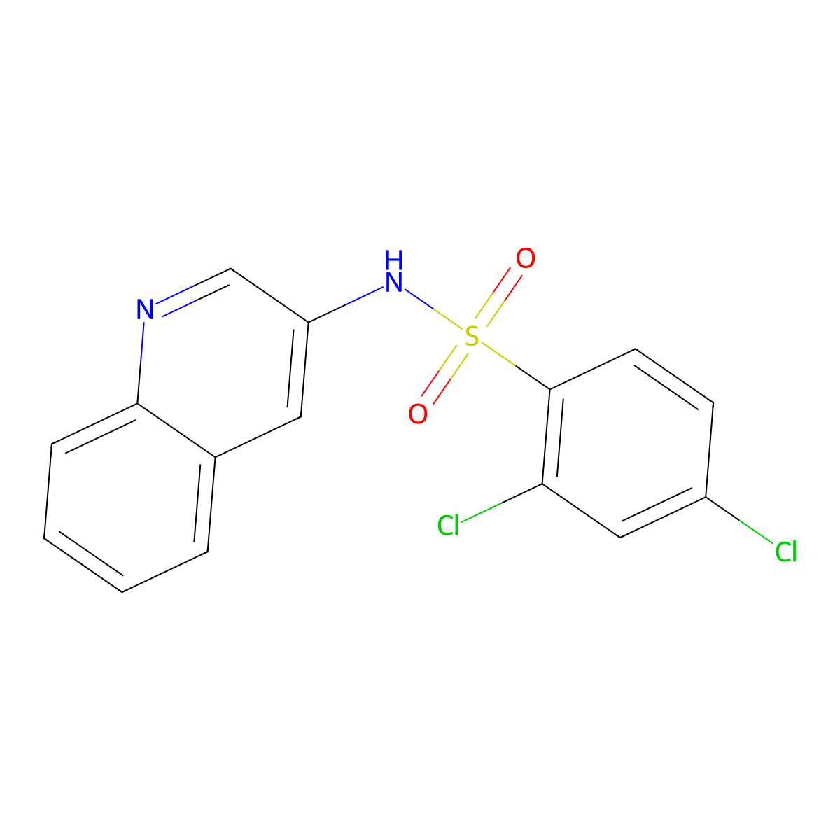 2,4-dichloro-N-(3-quinolinyl)benzenesulfonamide molecular structure, CAS 1023151-79-2