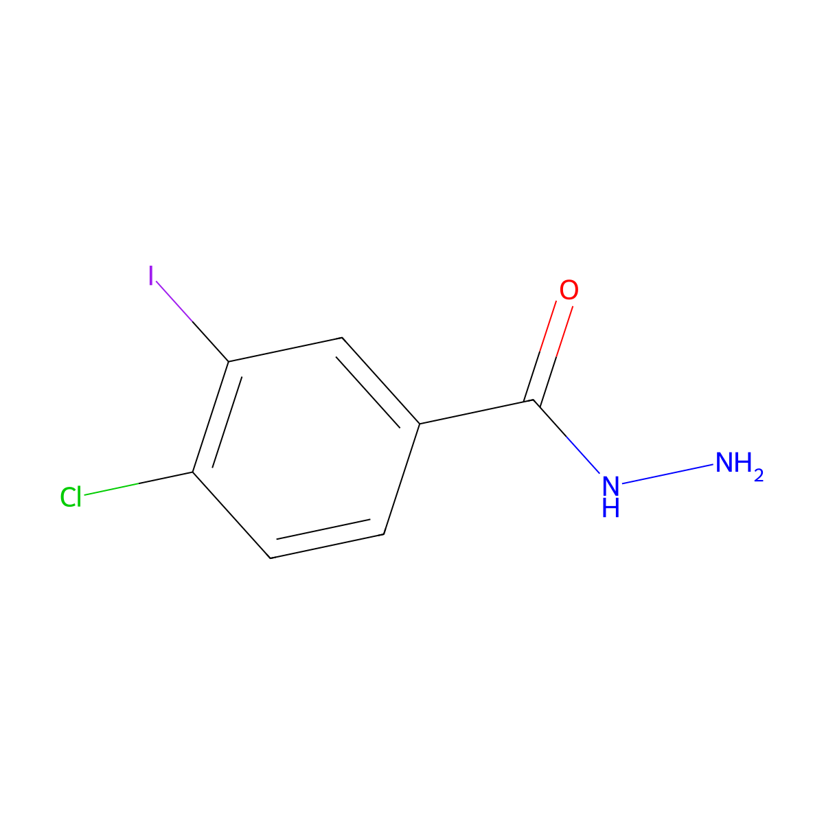 4-Chloro-3-iodobenzohydrazide molecular structure, CAS 1023186-30-2