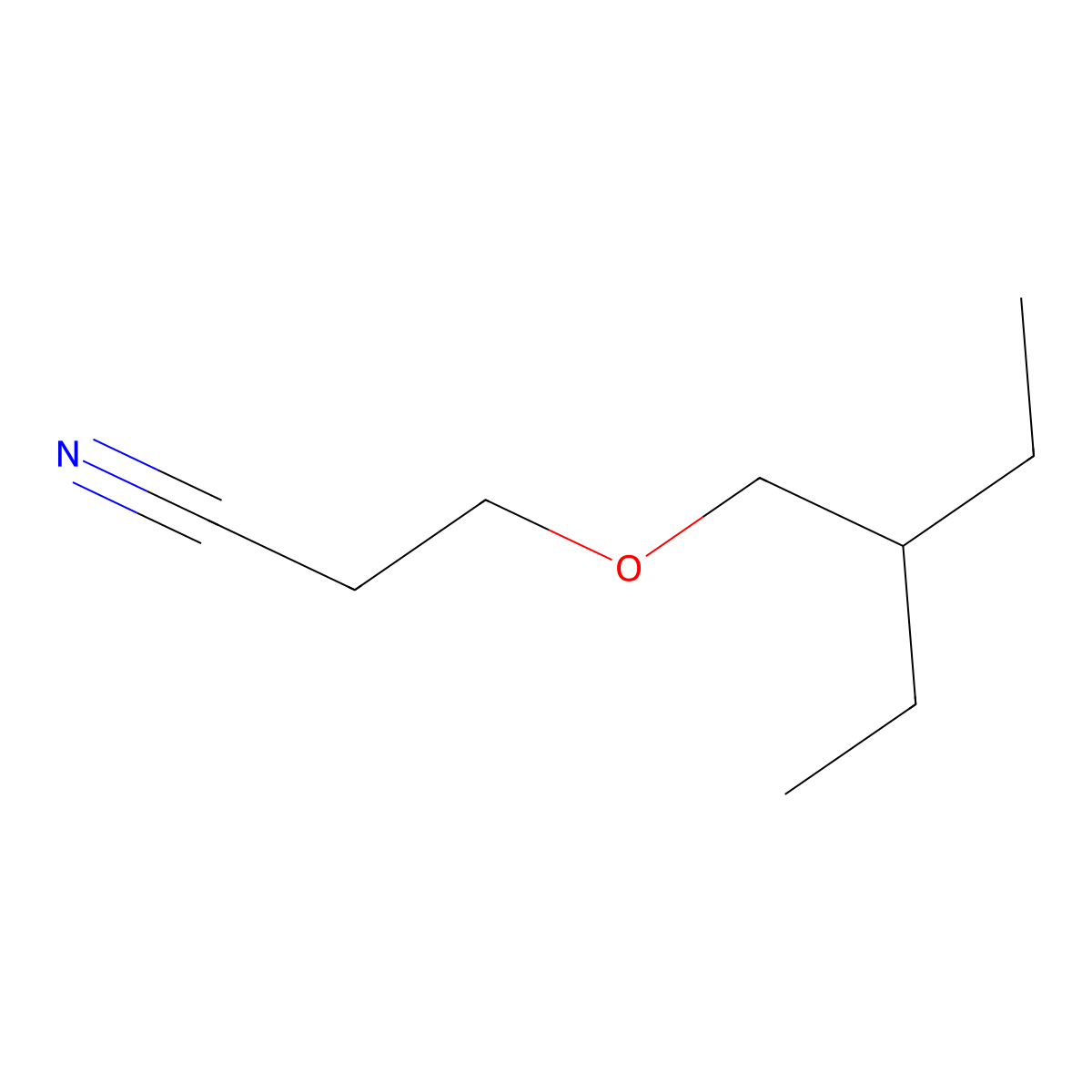 3-(2-Ethylbutoxy)propanenitrile molecular structure, CAS 10232-91-4