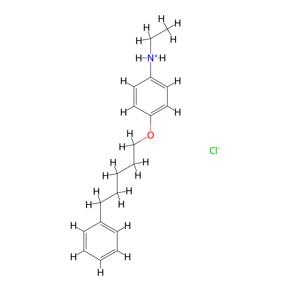Aniline, N-ethyl-p-(5-phenylpentyloxy)-, hydrochloride molecular structure, CAS 102320-71-8