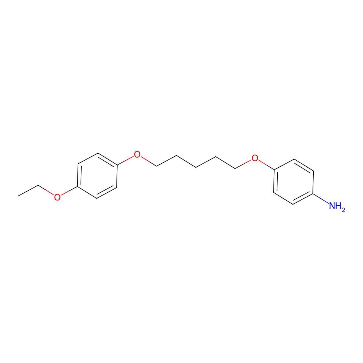 Aniline, p-(5-(p-ethoxyphenoxy)pentyloxy)- molecular structure, CAS 102321-36-8