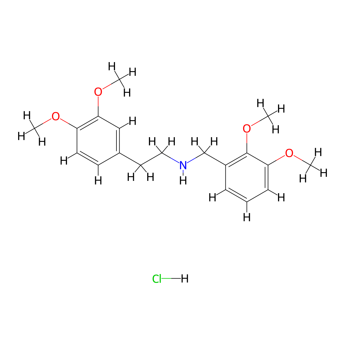 N-[(2,3-dimethoxyphenyl)methyl]-3,4-dimethoxy-benzeneethanamine hydrochloride molecular structure, CAS 102321-59-5