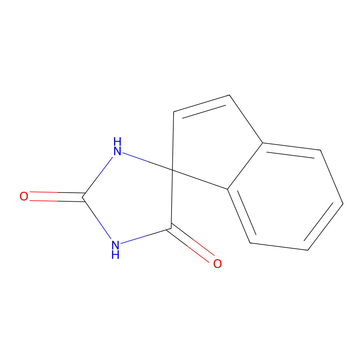 Spiro[imidazolidine-4,1'-indene]-2,5-dione molecular structure, CAS 102325-53-1