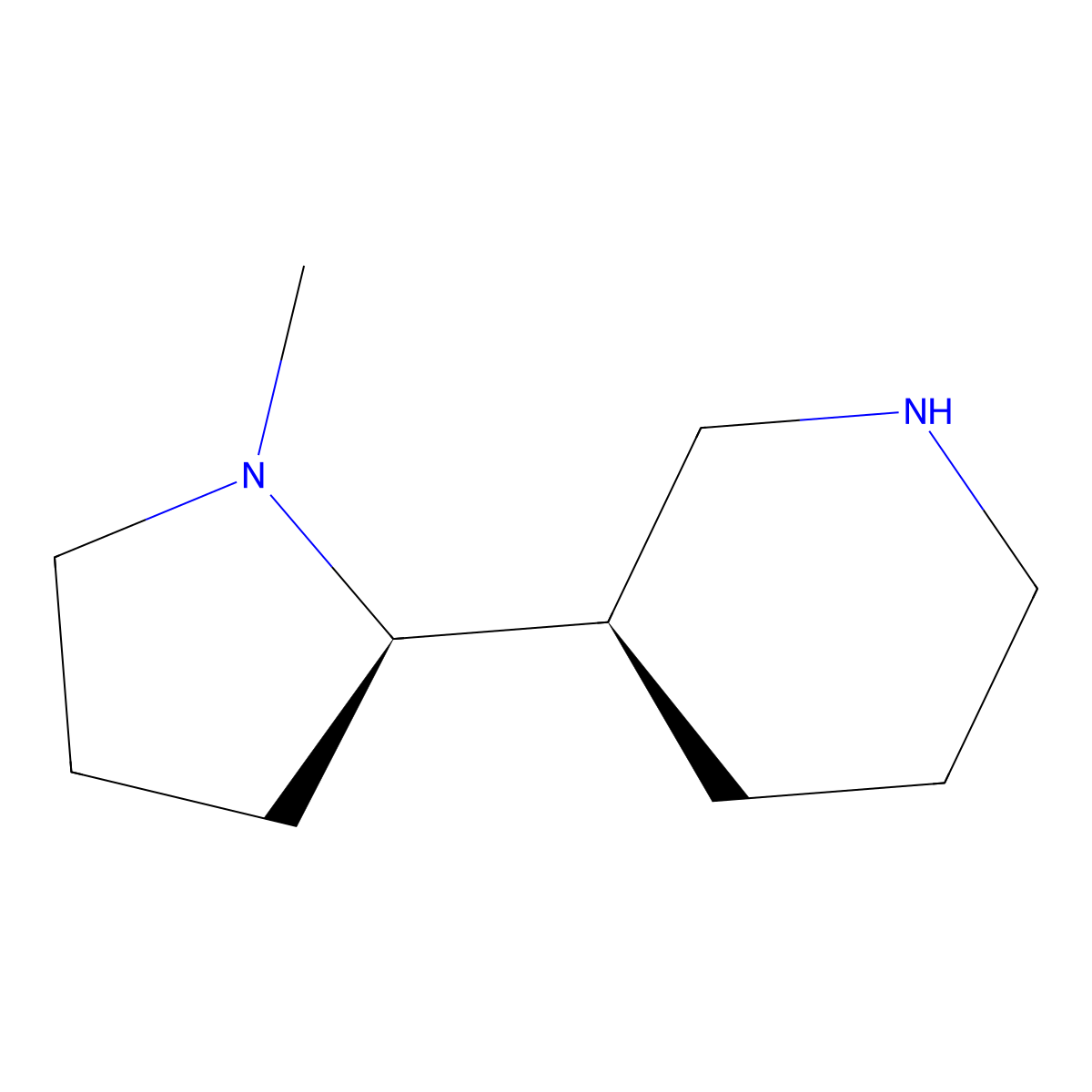 (R)-3-((R)-1-Methylpyrrolidin-2-yl)piperidine molecular structure, CAS 102327-08-2