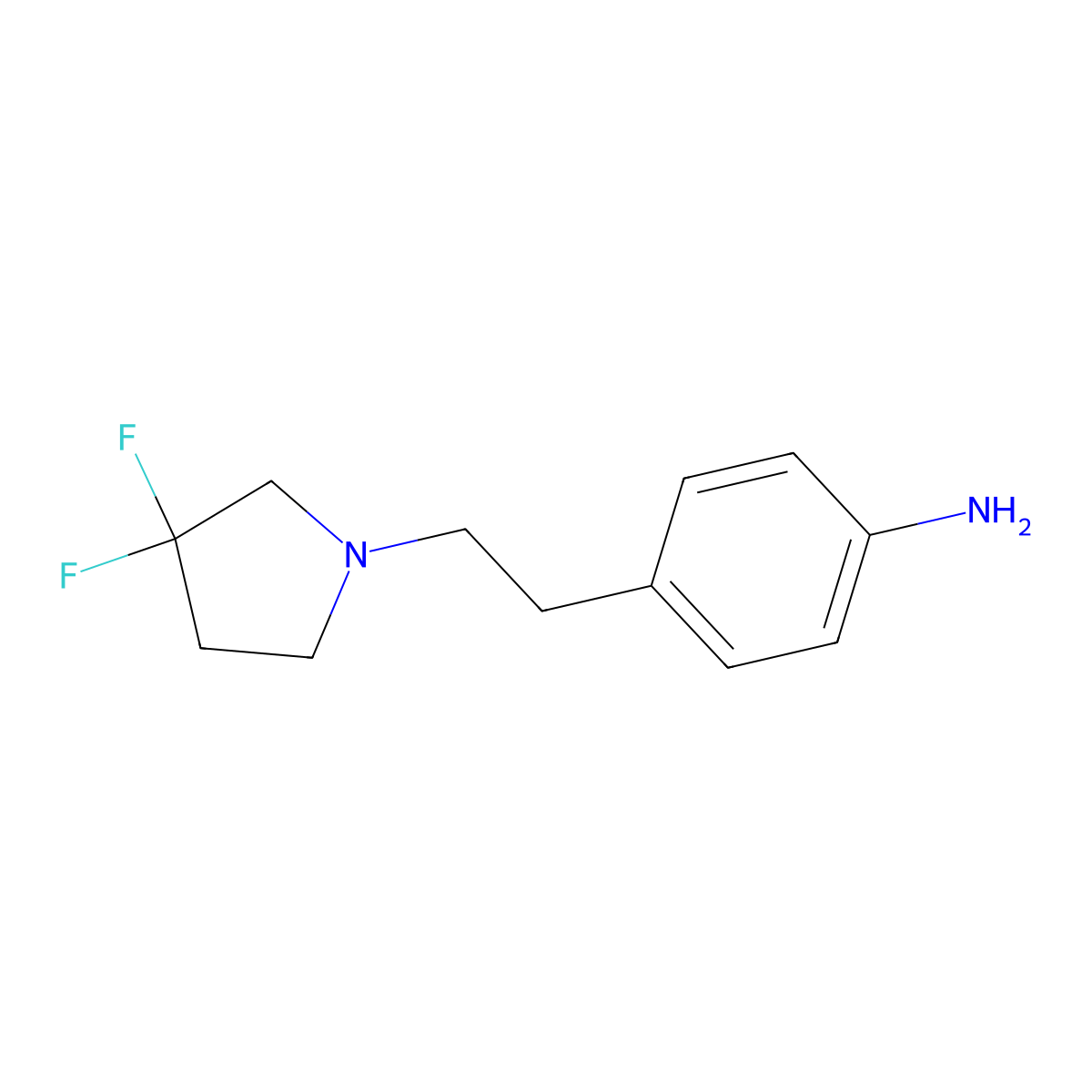 4-[2-(3,3-Difluoro-pyrrolidin-1-yl)-ethyl]-phenylamine molecular structure, CAS 1023277-36-2