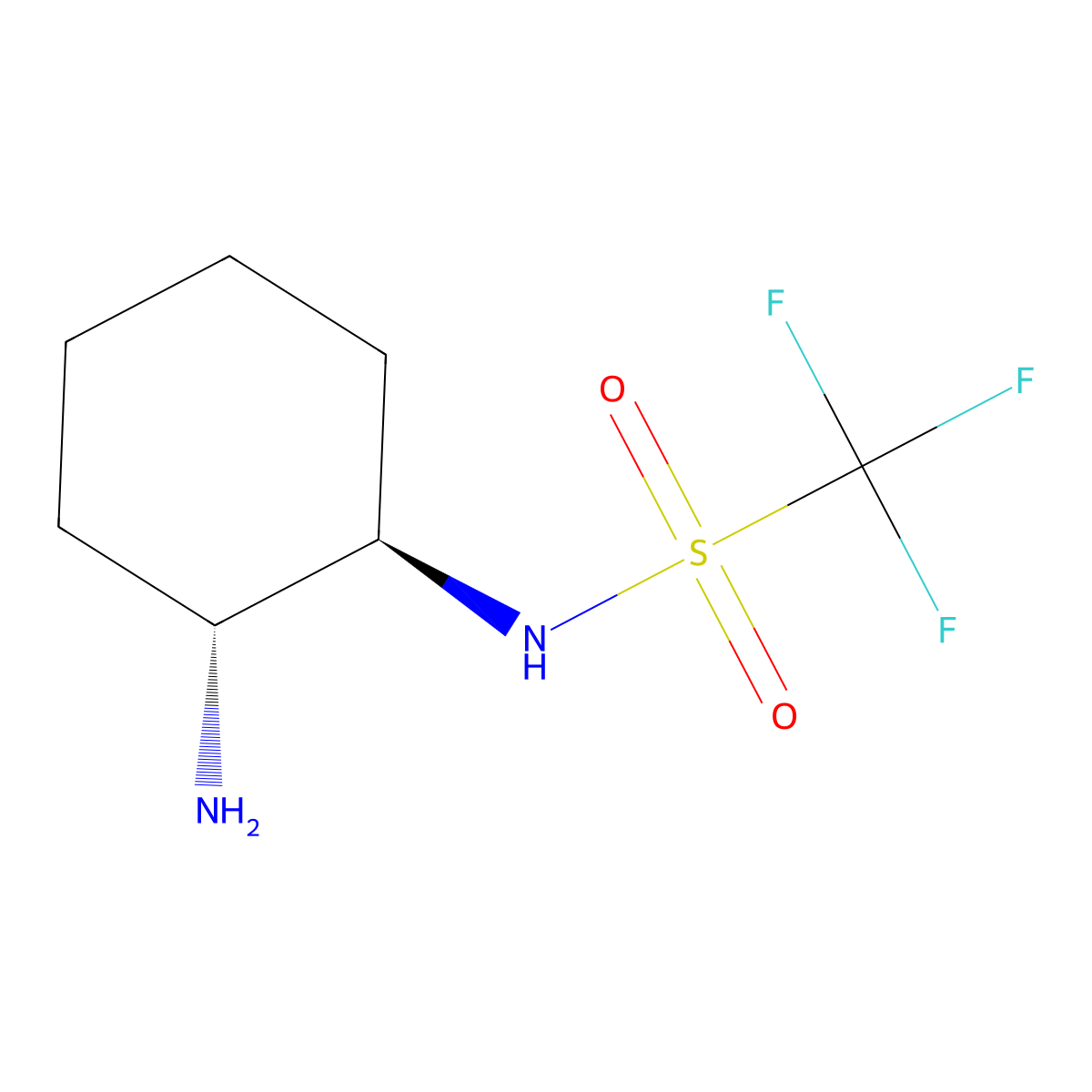 N-((1R,2R)-2-Aminocyclohexyl)-1,1,1-trifluoromethanesulfonamide molecular structure, CAS 1023284-00-5