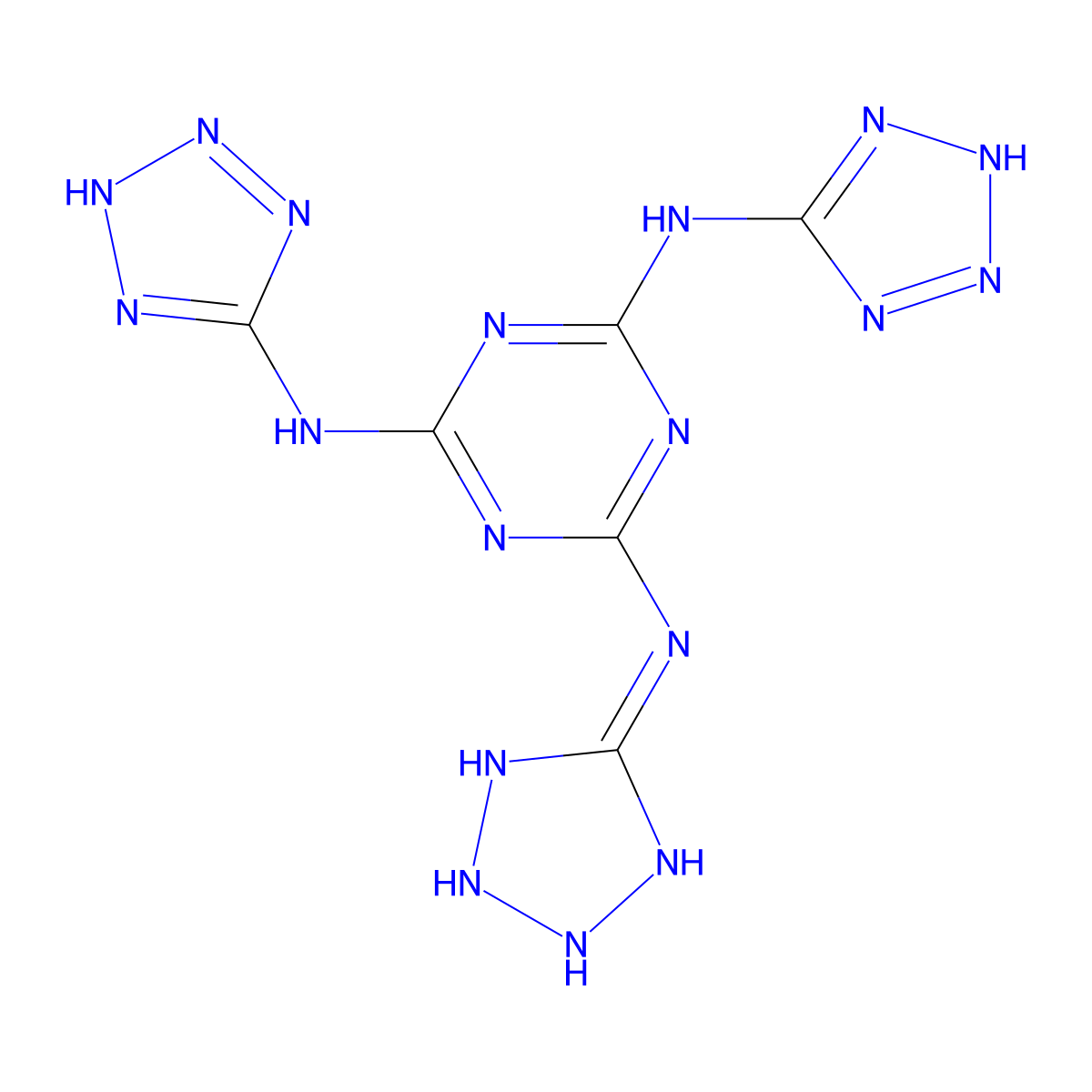 N2,N4,N6-Tri(1H-tetrazol-5-yl)-1,3,5-triazine-2,4,6-triamine molecular structure, CAS 1023289-13-5