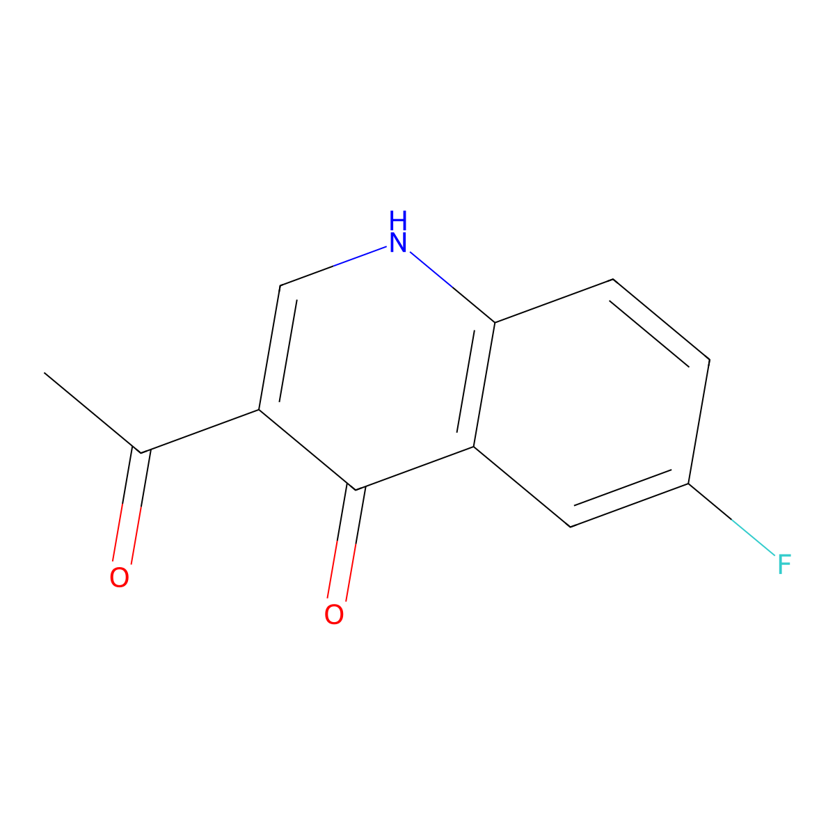 3-Acetyl-6-fluoroquinolin-4(1H)-one molecular structure, CAS 1023293-18-6