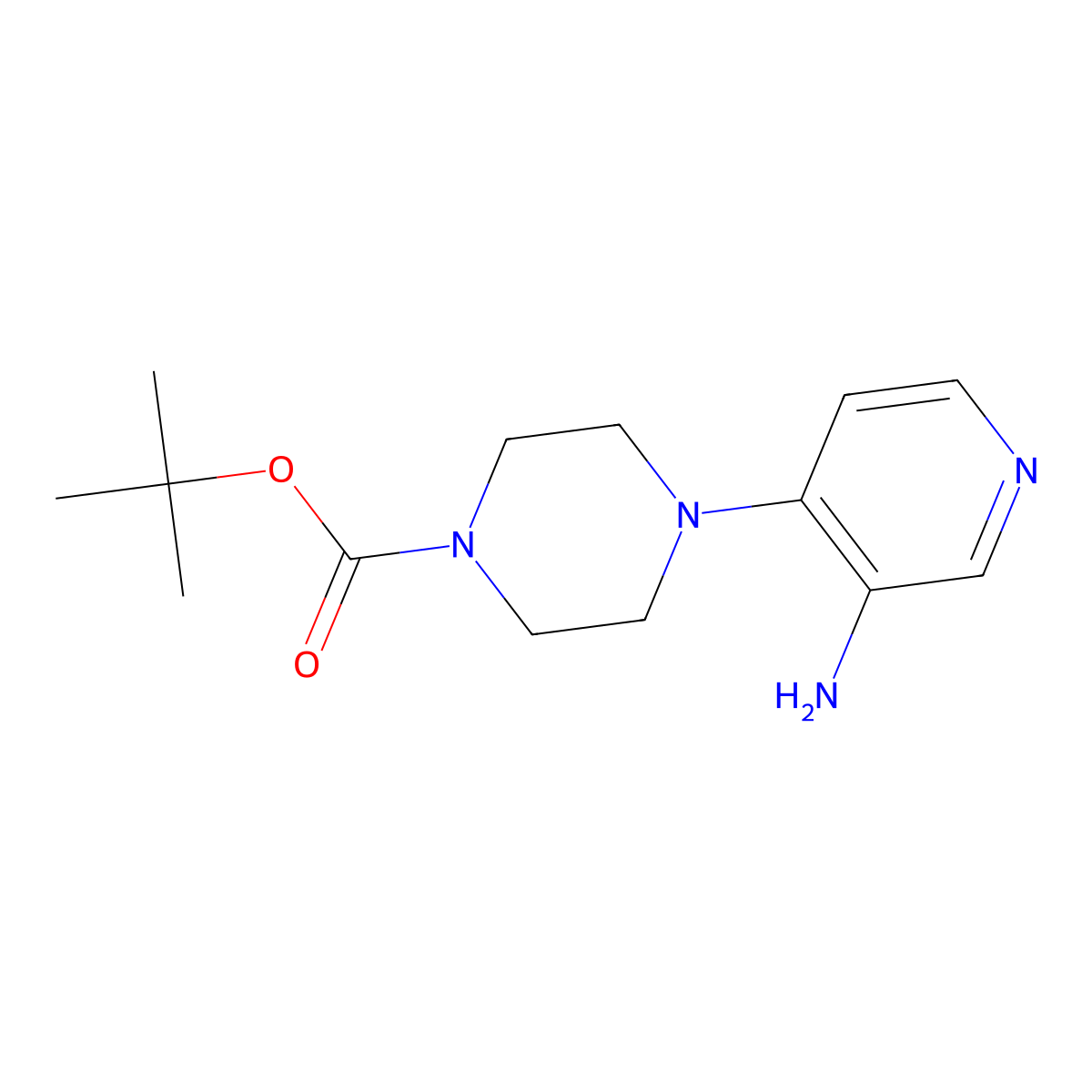 tert-Butyl 4-(3-aminopyridin-4-yl)piperazine-1-carboxylate molecular structure, CAS 1023298-54-5
