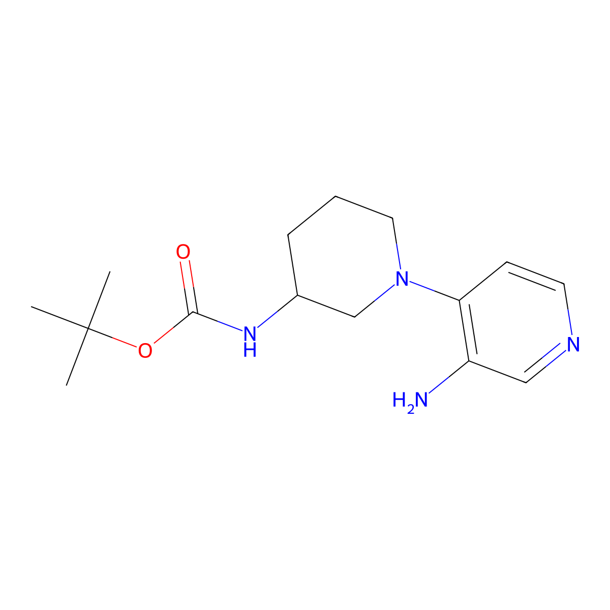 (S)-tert-Butyl (1-(3-aminopyridin-4-yl)piperidin-3-yl)carbamate molecular structure, CAS 1023298-99-8
