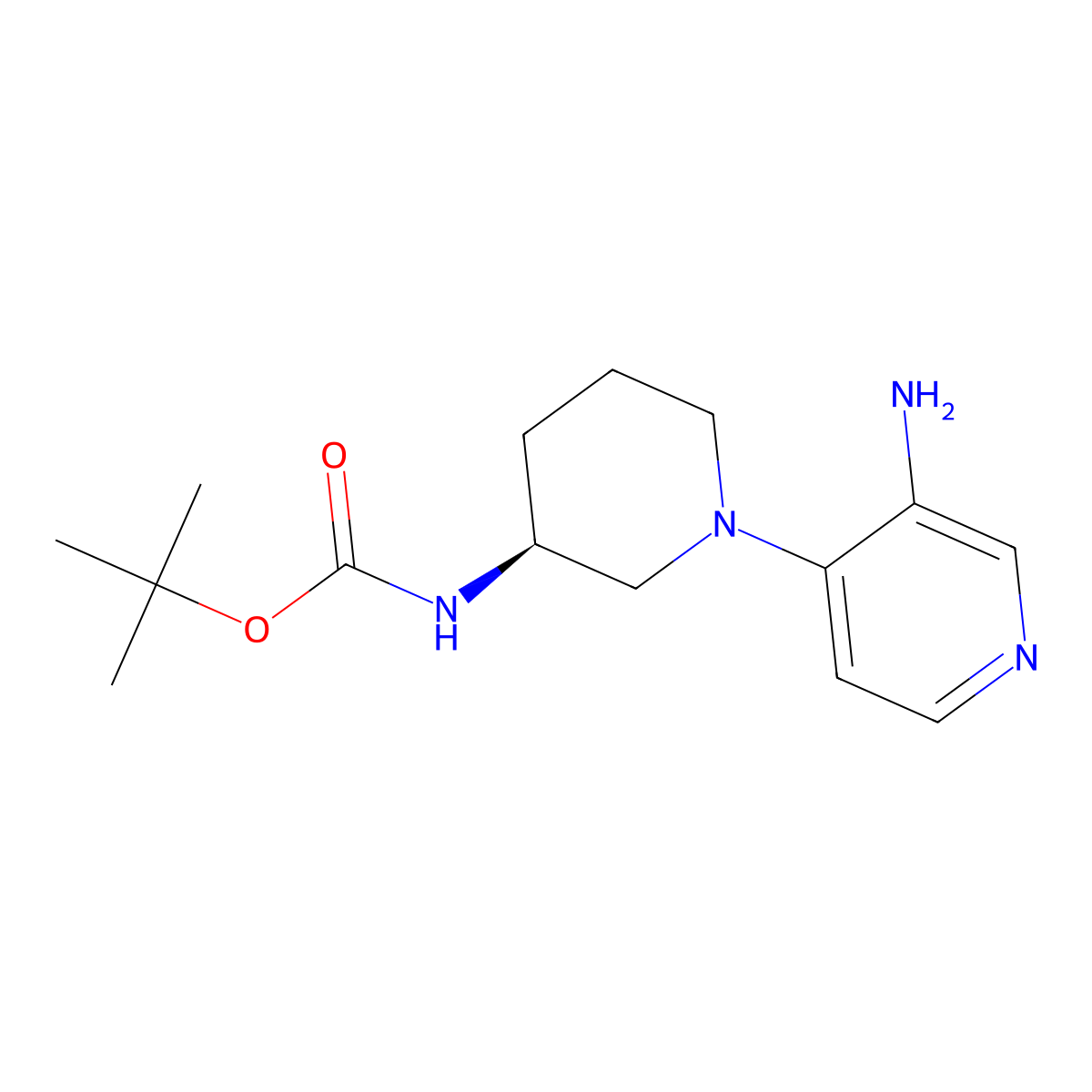 (S)-tert-Butyl (1-(3-aminopyridin-4-yl)piperidin-3-yl)carbamate molecular structure, CAS 1023298-99-8