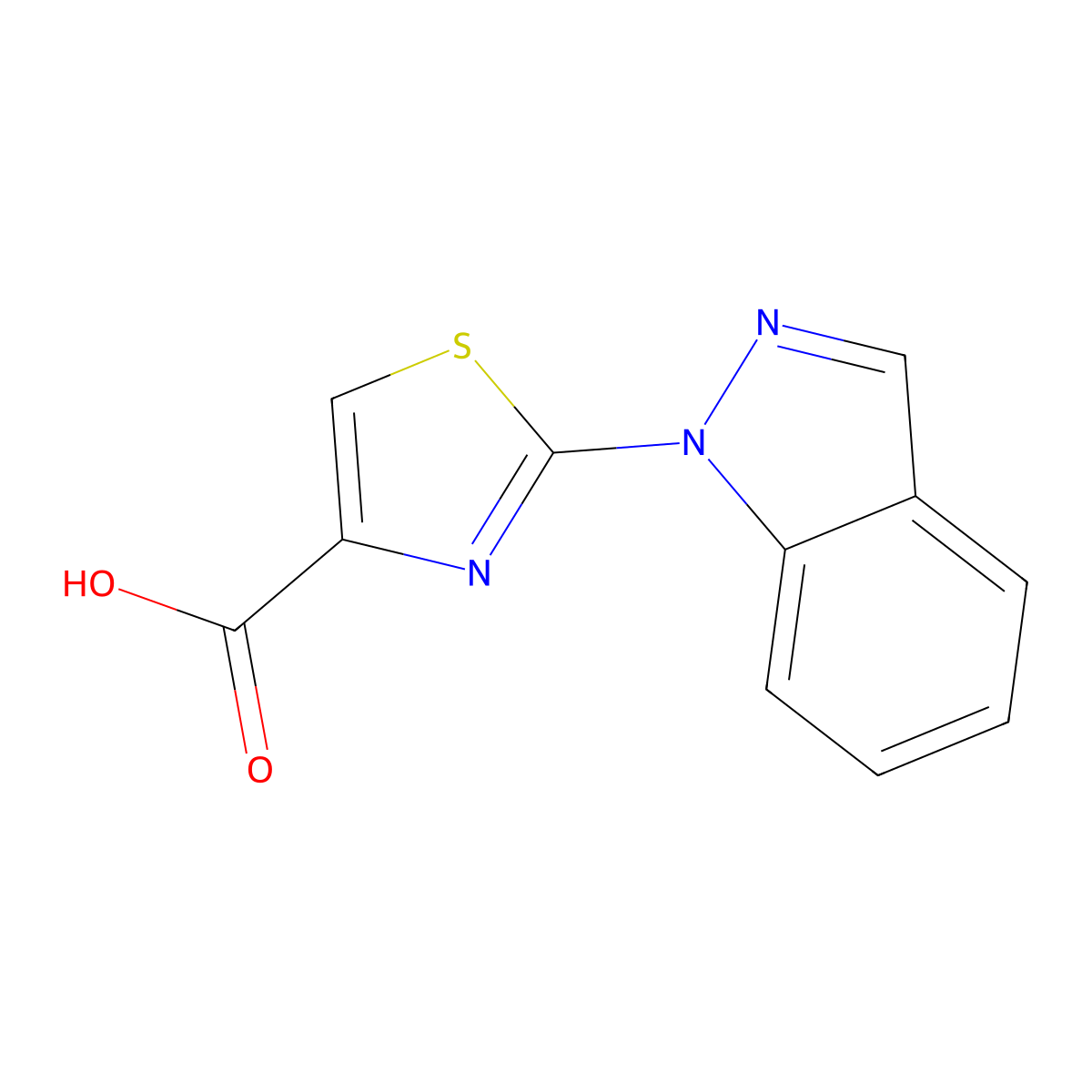 2-(1H-Indazol-1-yl)thiazole-4-carboxylic acid molecular structure, CAS 1023299-41-3