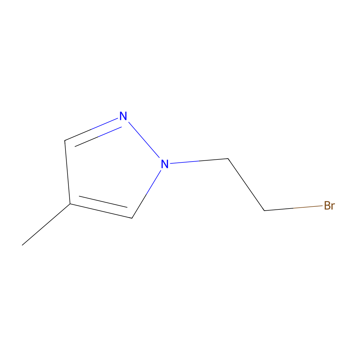 1-(2-bromoethyl)-4-methyl-1H-pyrazole molecular structure, CAS 1023299-43-5