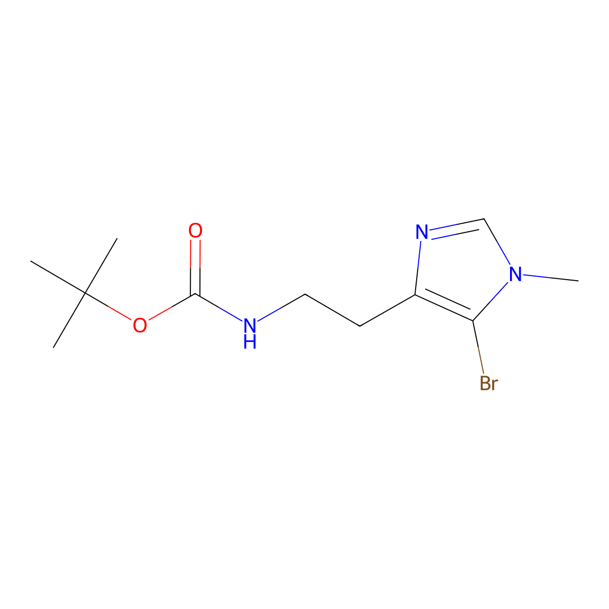 tert-butyl N-[2-(5-bromo-1-methyl-1H-imidazol-4-yl)ethyl]carbamate molecular structure, CAS 1023299-84-4