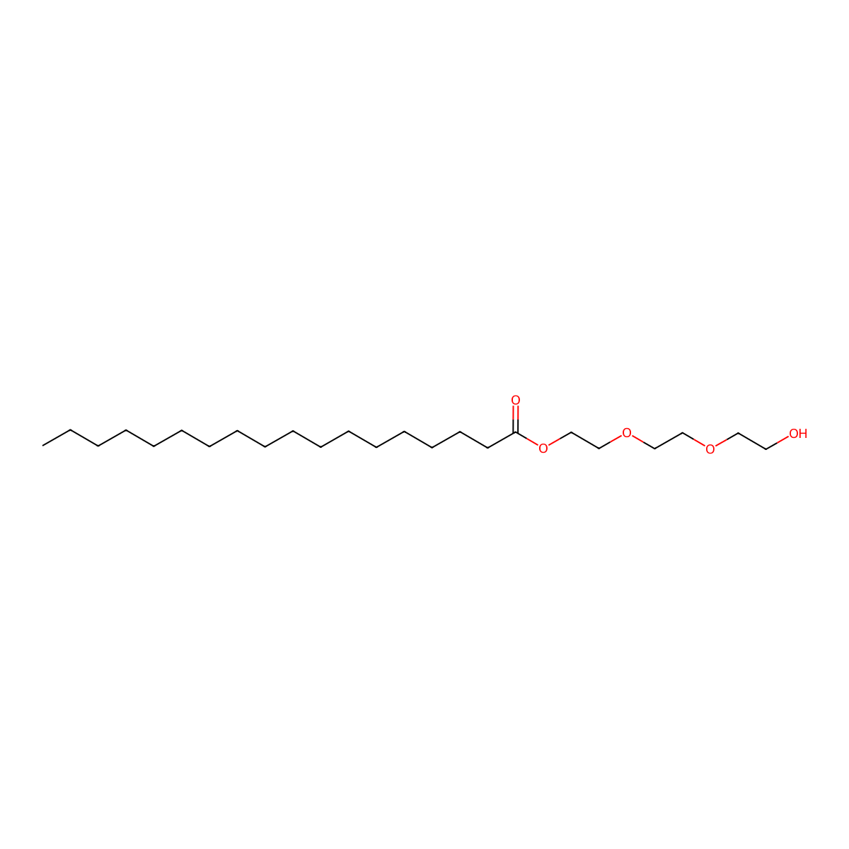 Octadecanoic acid, 2-(2-(2-hydroxyethoxy)ethoxy)ethyl ester molecular structure, CAS 10233-24-6