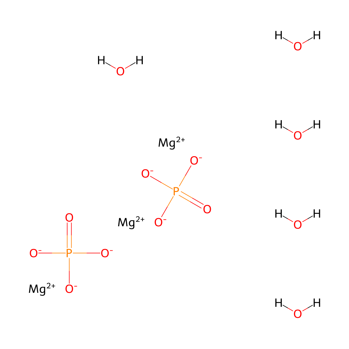 Magnesium phosphate (USP) molecular structure, CAS 10233-87-1