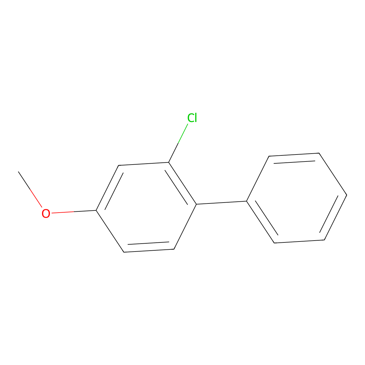 2-Chloro-4-methoxy-1,1'-biphenyl molecular structure, CAS 102330-11-0