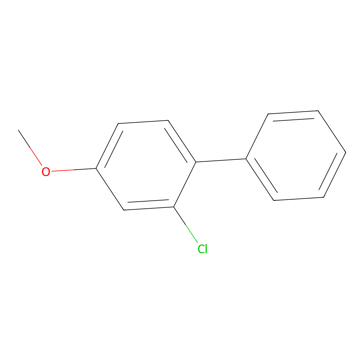 2-Chloro-4-methoxy-1,1'-biphenyl molecular structure, CAS 102330-11-0