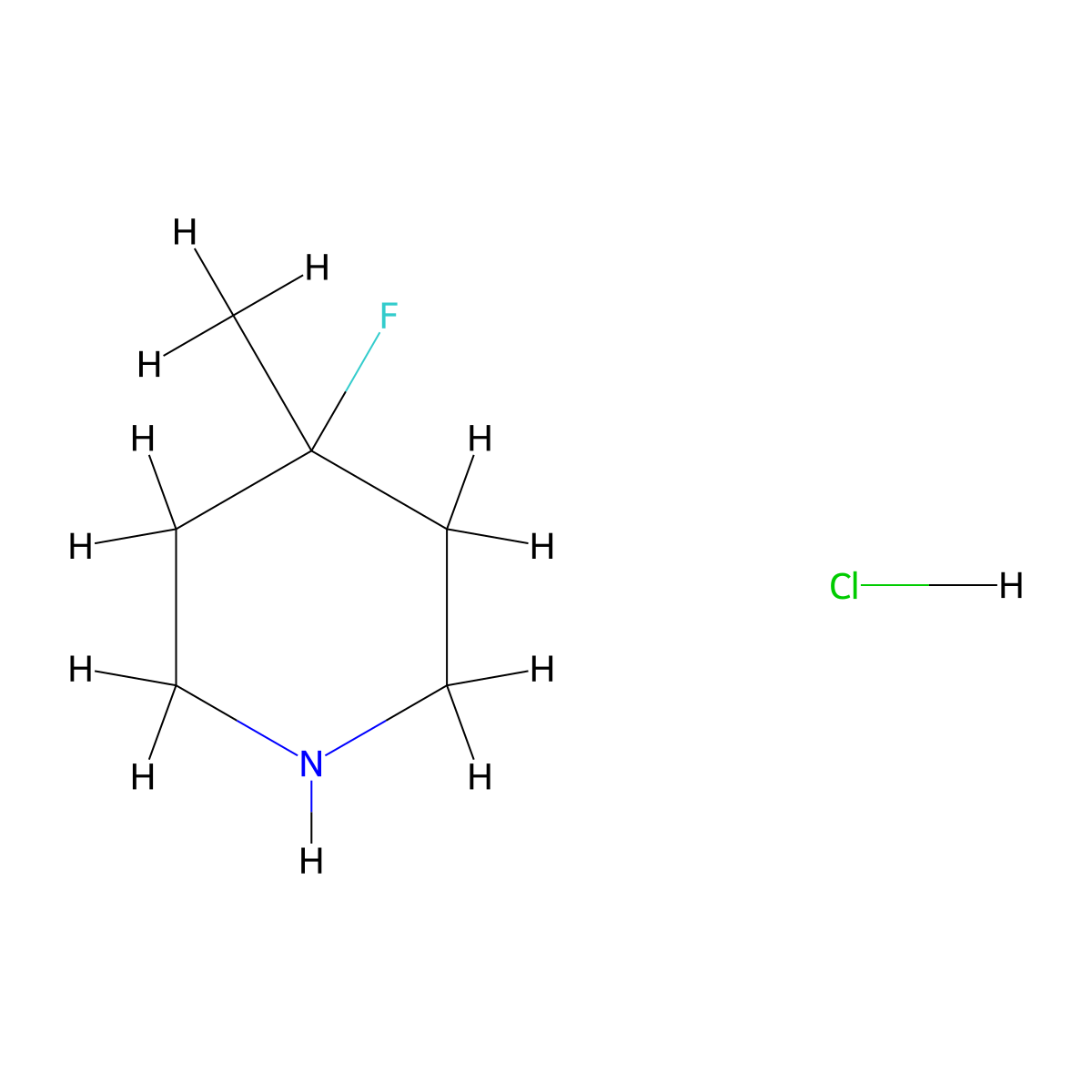 4-Fluoro-4-methylpiperidine hcl molecular structure, CAS 1023305-87-4