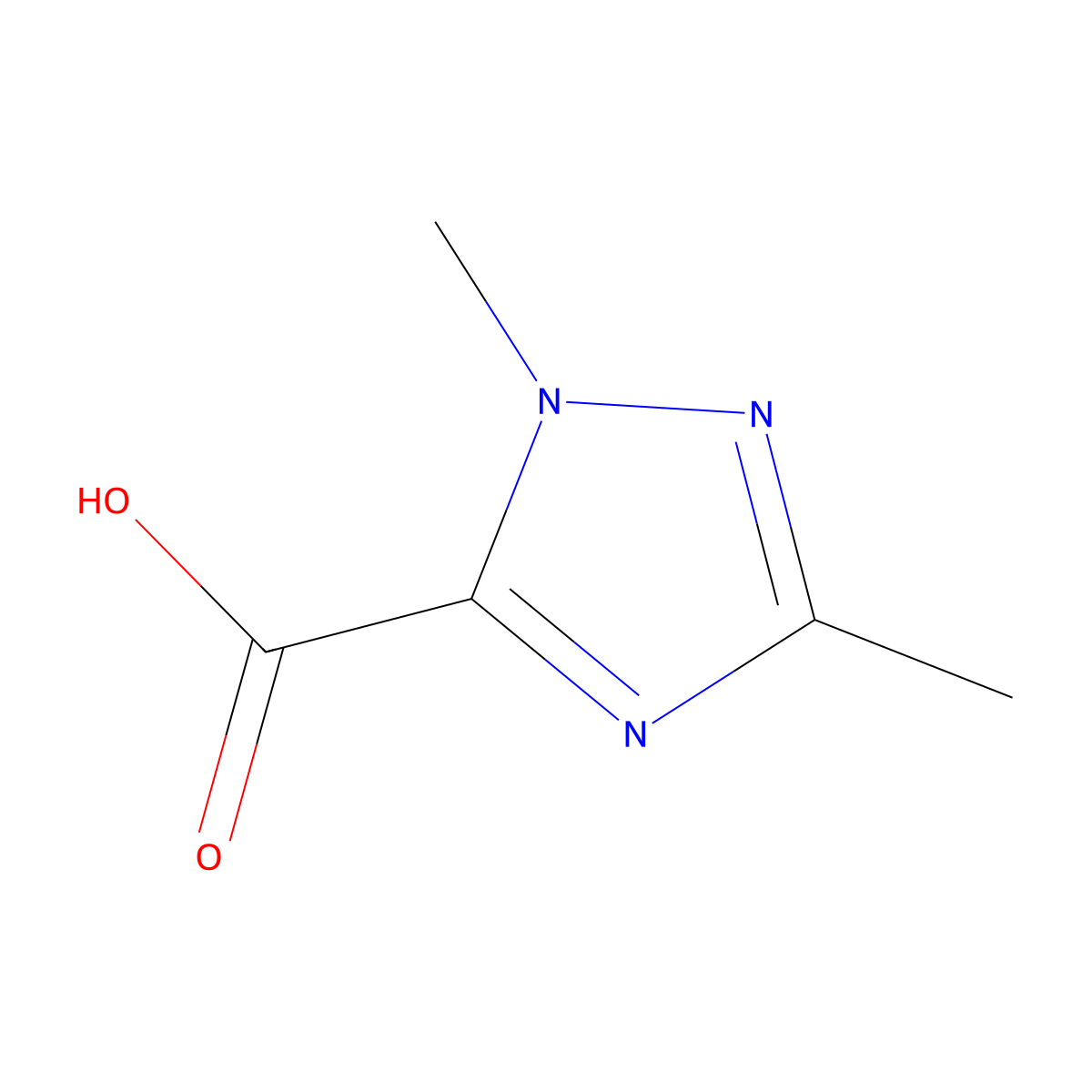 1,3-Dimethyl-1H-1,2,4-triazole-5-carboxylic acid molecular structure, CAS 1023307-69-8
