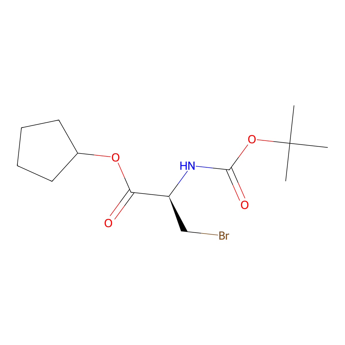 3-Bromo-N-Boc-L-alanine cyclopentyl ester molecular structure, CAS 1023327-88-9