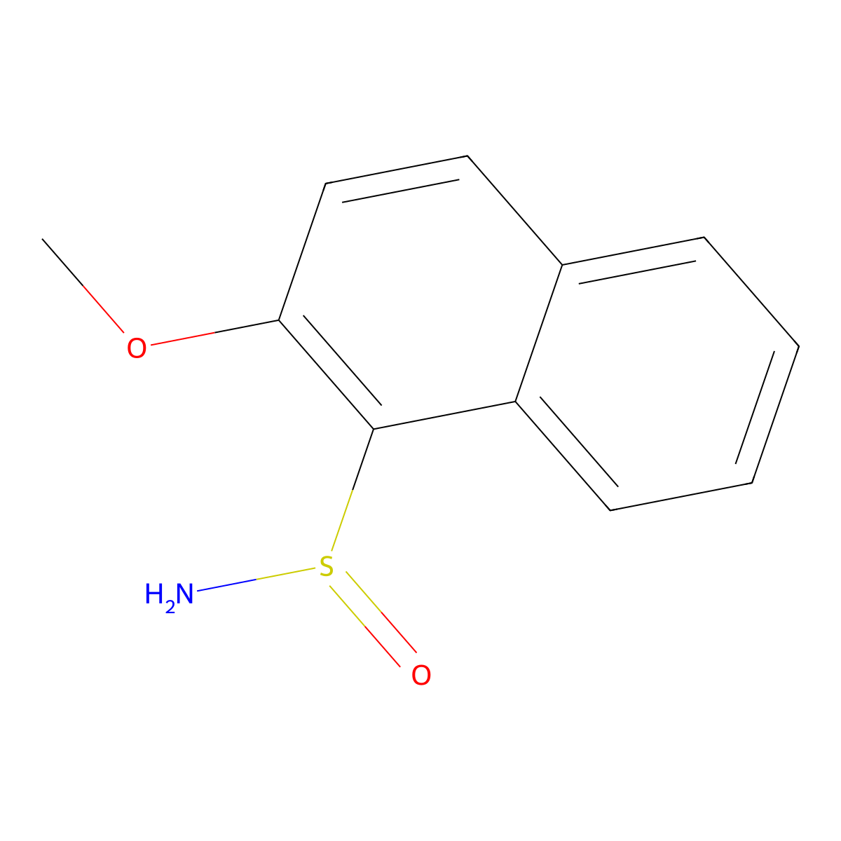 2-Methoxynaphthalene-1-sulfinamide molecular structure, CAS 102333-37-9