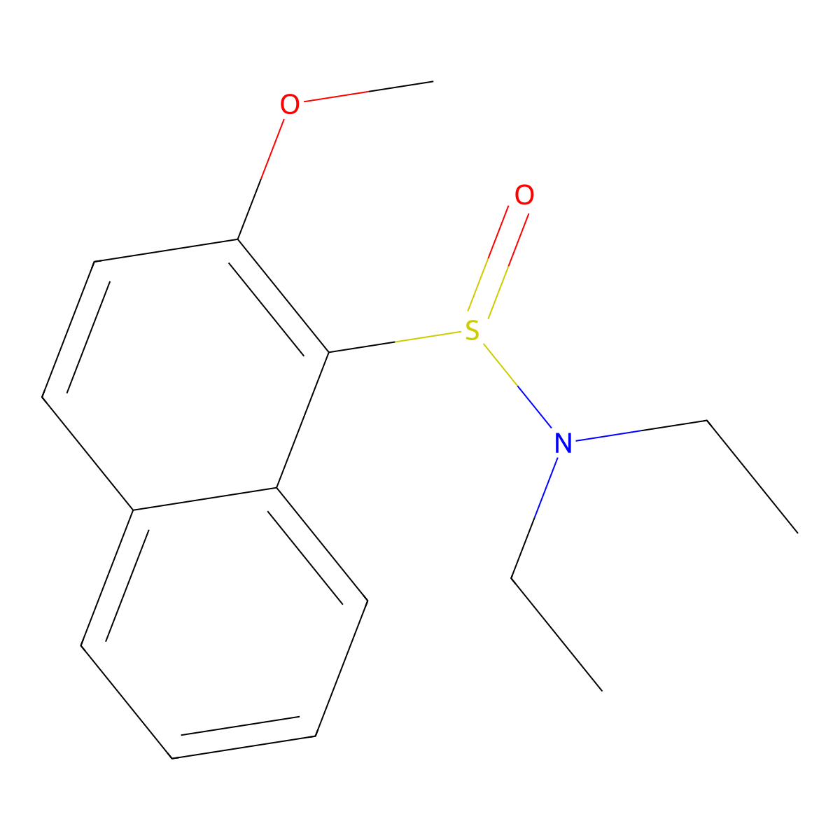 N,N-diethyl-2-methoxynaphthalene-1-sulfinamide molecular structure, CAS 102333-48-2
