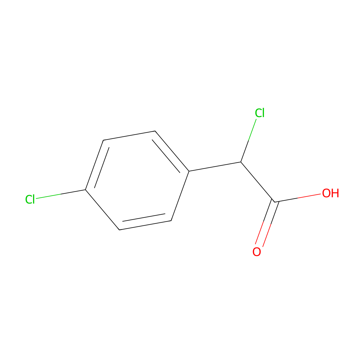 2-Chloro-2-(4-chlorophenyl)acetic acid molecular structure, CAS 102333-77-7