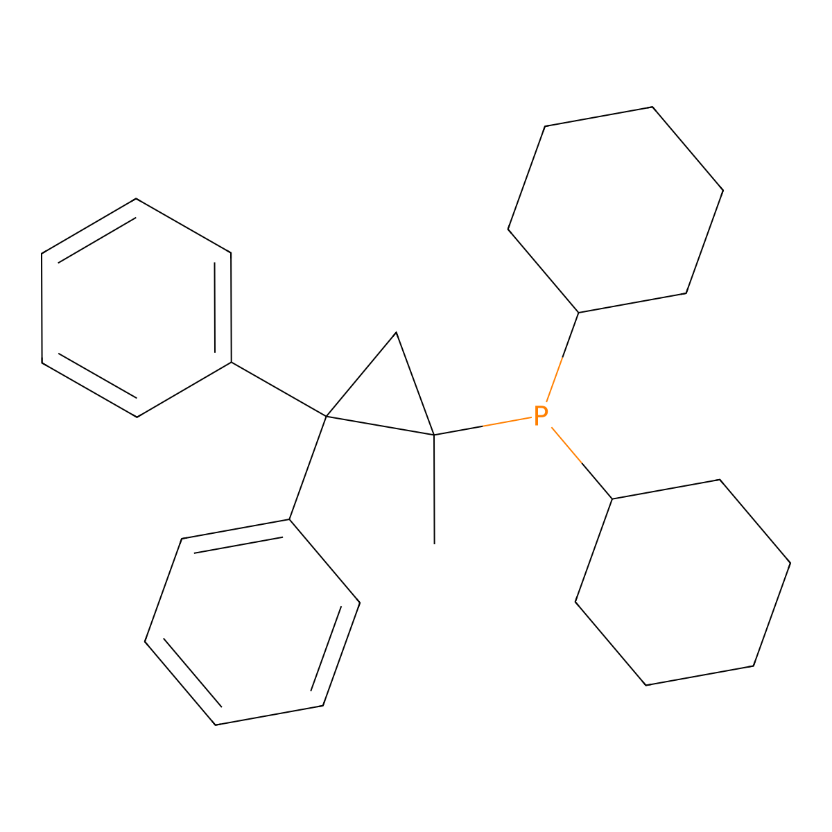 Dicyclohexyl(1-methyl-2,2-diphenylcyclopropyl)phosphine molecular structure, CAS 1023330-38-2