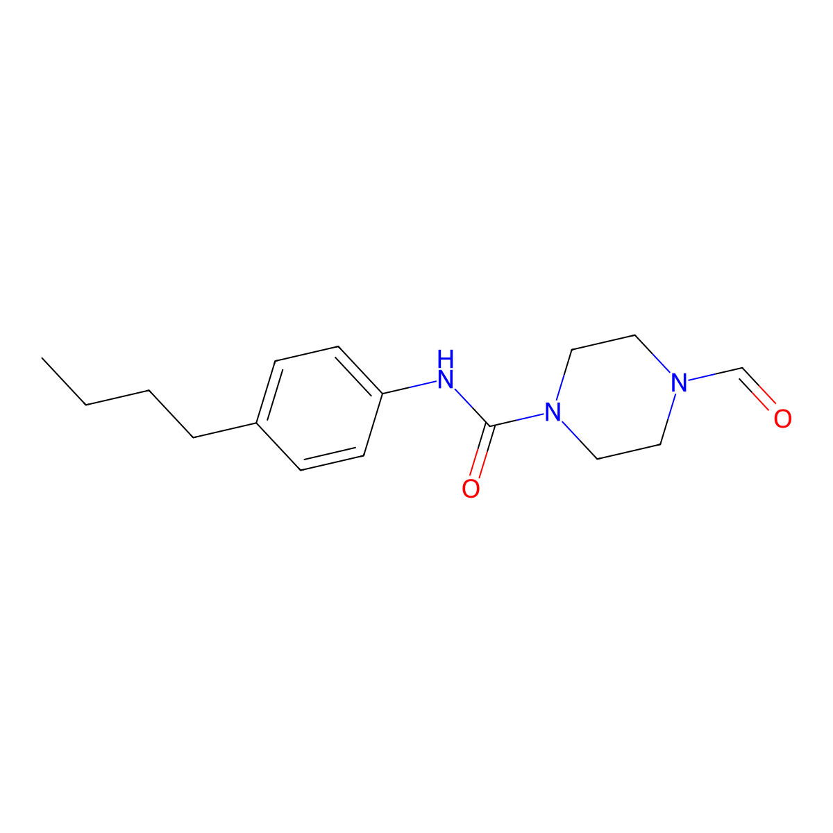 N-(4-butylphenyl)-4-formylpiperazine-1-carboxamide molecular structure, CAS 1023334-06-6